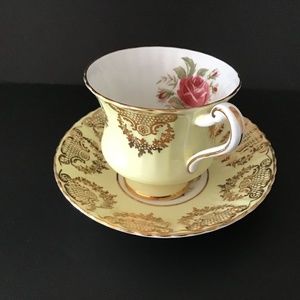 PARAGON FLORAL GOLD SAUCER & TEA CUP